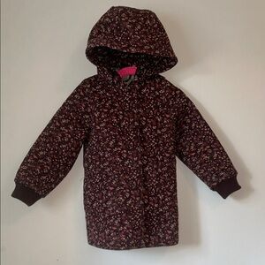 Charming Floral Raincoat for Kids - Maroon
